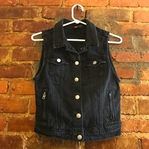Divided-H&M Black Jean Vest - Women’s size 8
